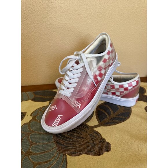 Vans  Comfy Cush Slip Skool Clear Red Checkerboard Sneakers Size 8 Mens - Picture 6 of 9